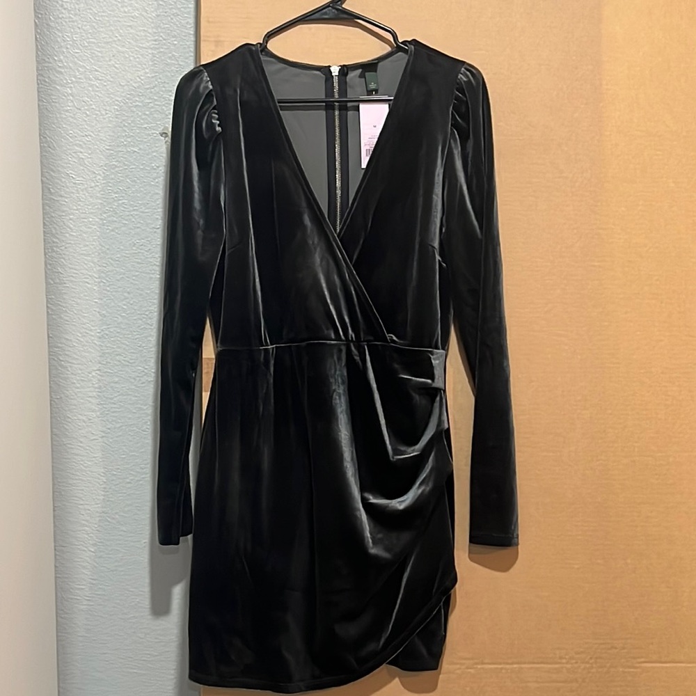 Grey velvet dress